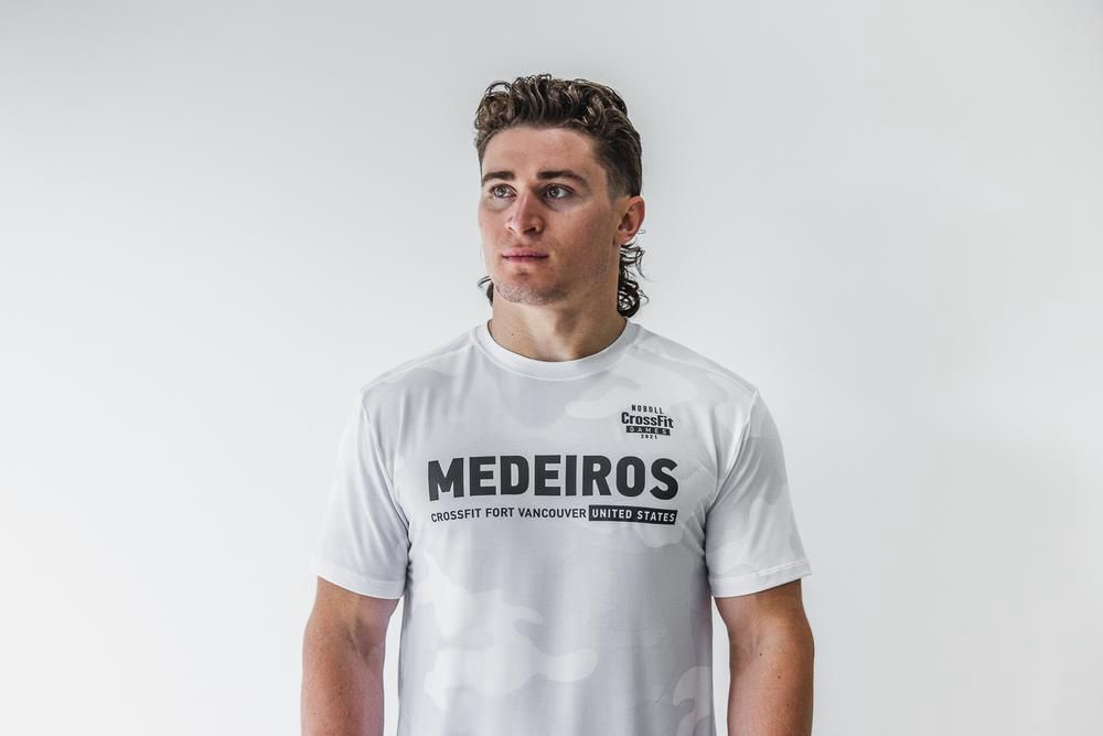 Jerseys NOBULL Homme Blanche Camouflage - NOBULL Crossfit Games® 2021 (Medeiros),France (7281-TWADY)